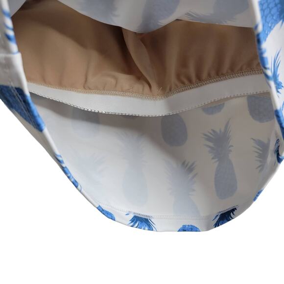 Kortni Jeane Tankini Pineapple Blue/White Mesh Sweetheart Swim Top Women Sz Med - Picture 5 of 6